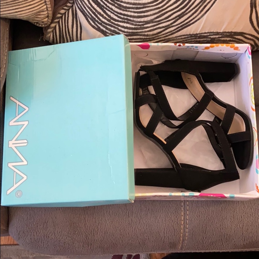 Black suede heels, WORN ONCE PERFECT CONDITION